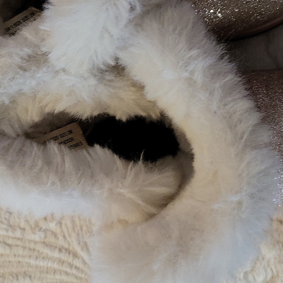 Juicy Couture Girls Rose Gold Glitter Cozy Boots Size 2M - Picture 6 of 9